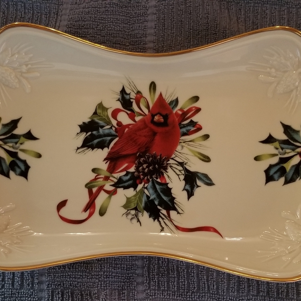 Lenox winter greetings canape plate